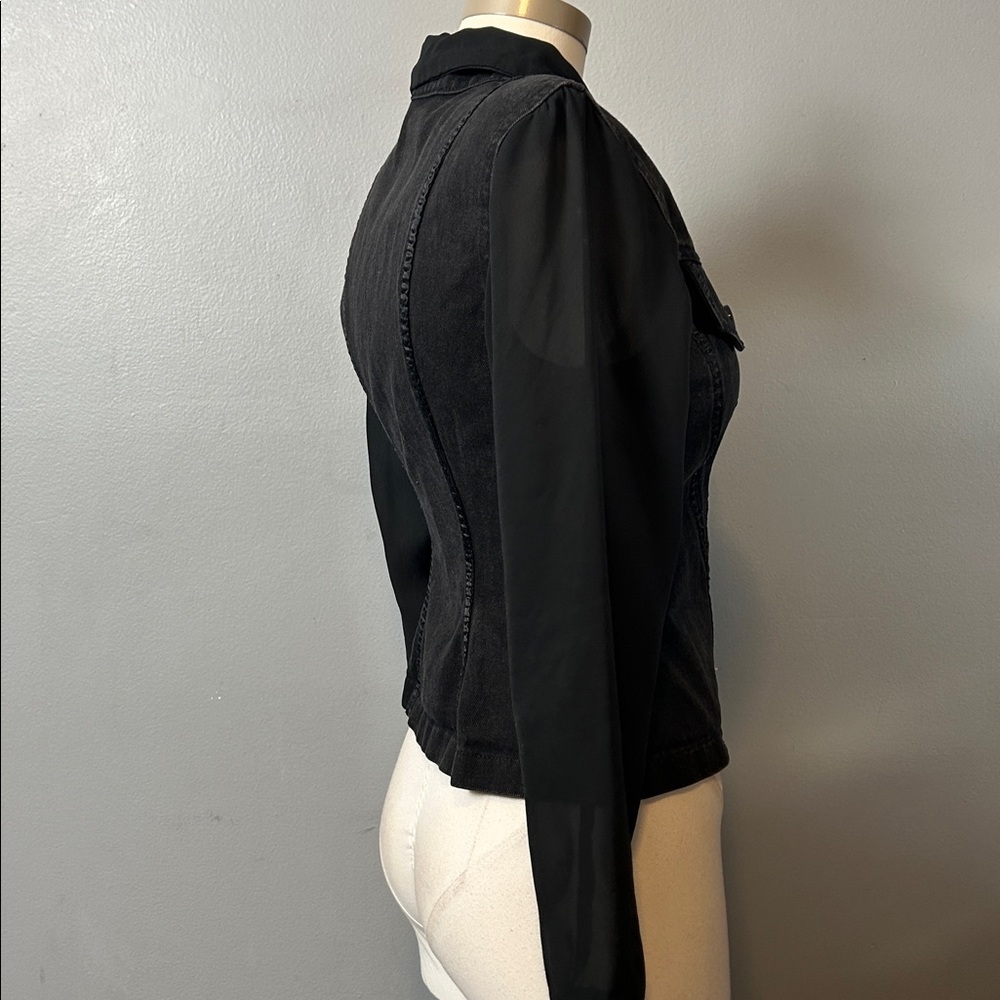 Vintage Cignal Women's Black Denim Jacket size small - Picture 8 of 14